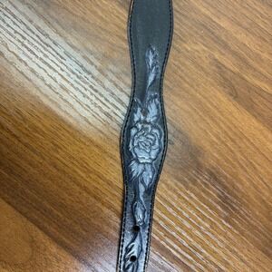 Silver Creek Collection Genuine Leather Belt Black Rose Design‎ Size 30